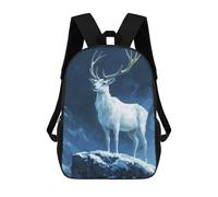 sinyumoney Sacs À Dos Scolaires Pour Enfants, Imprimés En 3D, Jolis Sacs De Voyage White Stag in Snowy Mountains Sacs À Dos Décontractés Pour Enfants, Pour Filles Et Femmes 17inch