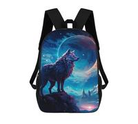 sinyumoney Sacs À Dos Scolaires Pour Enfants, Imprimés En 3D, Jolis Sacs De Voyage Wolf Moon Night Sacs À Dos Décontractés Pour Enfants, Pour Filles Et Femmes 17inch