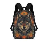sinyumoney Sacs À Dos Scolaires Pour Enfants, Imprimés En 3D, Jolis Sacs De Voyage Wolf with Golden Eyes Geometric Style Sacs À Dos Décontractés Pour Enfants, Pour Filles Et Femmes 17inch