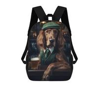 sinyumoney Sacs À Dos Scolaires Pour Enfants Irish Setter at The Pub Sac D'école Imprimé En 3D Pour Garçons, Élèves Du Primaire Et Du Collège 17inch