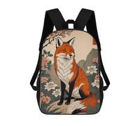 sinyumoney Sacs À Dos Scolaires Pour Enfants Japanese Art Kitsune Sac D'école Imprimé En 3D Pour Garçons, Élèves Du Primaire Et Du Collège 17inch