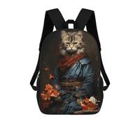sinyumoney Sacs À Dos Scolaires Pour Enfants Japanese Noble Cat Sac D'école Imprimé En 3D Pour Garçons, Élèves Du Primaire Et Du Collège 17inch
