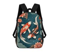 sinyumoney Sacs À Dos Scolaires Pour Enfants Koi Fish Japanese Sac D'école Imprimé En 3D Pour Garçons, Élèves Du Primaire Et Du Collège 17inch