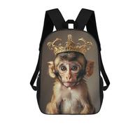 sinyumoney Sacs À Dos Scolaires Pour Enfants Little Monkey King Sac D'école Imprimé En 3D Pour Garçons, Élèves Du Primaire Et Du Collège 17inch