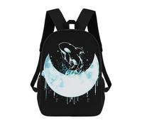 sinyumoney Sacs À Dos Scolaires Pour Enfants Moon Whale Sac D'école Imprimé En 3D Pour Garçons, Élèves Du Primaire Et Du Collège 17inch