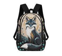 sinyumoney Sacs À Dos Scolaires Pour Enfants Mosaic Fox in Forest Sac D'école Imprimé En 3D Pour Garçons, Élèves Du Primaire Et Du Collège 17inch