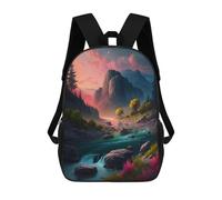 sinyumoney Sacs À Dos Scolaires Pour Enfants Mountain River Sunset Sac D'école Imprimé En 3D Pour Garçons, Élèves Du Primaire Et Du Collège 17inch