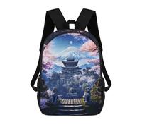 sinyumoney Sacs À Dos Scolaires Pour Enfants Mystical Moon Temple Sac D'école Imprimé En 3D Pour Garçons, Élèves Du Primaire Et Du Collège 17inch