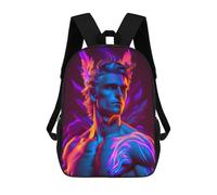 sinyumoney Sacs À Dos Scolaires Pour Enfants Neon Angel Statue Sac D'école Imprimé En 3D Pour Garçons, Élèves Du Primaire Et Du Collège 17inch