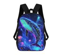 sinyumoney Sacs À Dos Scolaires Pour Enfants Neon Whale Deep Sea Sac D'école Imprimé En 3D Pour Garçons, Élèves Du Primaire Et Du Collège 17inch