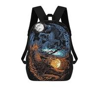 sinyumoney Sacs À Dos Scolaires Pour Enfants Norse Viking Wolves Myth Sac D'école Imprimé En 3D Pour Garçons, Élèves Du Primaire Et Du Collège 17inch