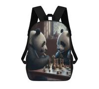 sinyumoney Sacs À Dos Scolaires Pour Enfants Panda Bears Playing Chess Sac D'école Imprimé En 3D Pour Garçons, Élèves Du Primaire Et Du Collège 17inch