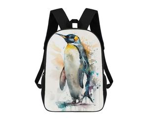 sinyumoney Sacs À Dos Scolaires Pour Enfants Penguin Watercolor Sac D'école Imprimé En 3D Pour Garçons, Élèves Du Primaire Et Du Collège 17inch
