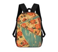 sinyumoney Sacs À Dos Scolaires Pour Enfants Pizza Vintage Sac D'école Imprimé En 3D Pour Garçons, Élèves Du Primaire Et Du Collège 17inch