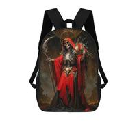 sinyumoney Sacs À Dos Scolaires Pour Enfants Red Santa Muerte with Roses Sac D'école Imprimé En 3D Pour Garçons, Élèves Du Primaire Et Du Collège 17inch