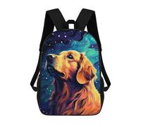 sinyumoney Sacs À Dos Scolaires Pour Enfants Retriever Night Pixel Art Sac D'école Imprimé En 3D Pour Garçons, Élèves Du Primaire Et Du Collège 17inch