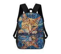sinyumoney Sacs À Dos Scolaires Pour Enfants Sad Cat Shadows Abstract Sac D'école Imprimé En 3D Pour Garçons, Élèves Du Primaire Et Du Collège 17inch