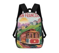 sinyumoney Sacs À Dos Scolaires Pour Enfants San Francisco Cable Car Travel Sac D'école Imprimé En 3D Pour Garçons, Élèves Du Primaire Et Du Collège 17inch