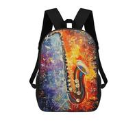sinyumoney Sacs À Dos Scolaires Pour Enfants Saxophone Sac D'école Imprimé En 3D Pour Garçons, Élèves Du Primaire Et Du Collège 17inch
