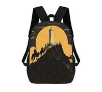 sinyumoney Sacs À Dos Scolaires Pour Enfants Silhouettes at The Tower Sac D'école Imprimé En 3D Pour Garçons, Élèves Du Primaire Et Du Collège 17inch