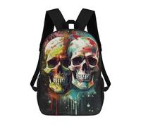 sinyumoney Sacs À Dos Scolaires Pour Enfants Skull Graffiti Street Art Sac D'école Imprimé En 3D Pour Garçons, Élèves Du Primaire Et Du Collège 17inch