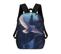 sinyumoney Sacs À Dos Scolaires Pour Enfants Snowy Owl in Flight Sac D'école Imprimé En 3D Pour Garçons, Élèves Du Primaire Et Du Collège 17inch