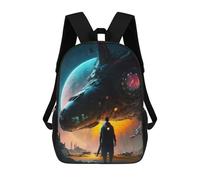 sinyumoney Sacs À Dos Scolaires Pour Enfants Space Odyssey Alone in The Stars Sac D'école Imprimé En 3D Pour Garçons, Élèves Du Primaire Et Du Collège 17inch