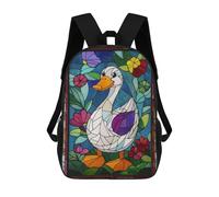 sinyumoney Sacs À Dos Scolaires Pour Enfants Stained Glass Duck Sac D'école Imprimé En 3D Pour Garçons, Élèves Du Primaire Et Du Collège 17inch