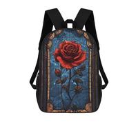 sinyumoney Sacs À Dos Scolaires Pour Enfants Stained Glass Rose Sac D'école Imprimé En 3D Pour Garçons, Élèves Du Primaire Et Du Collège 17inch