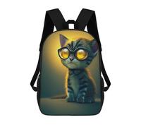 sinyumoney Sacs À Dos Scolaires Pour Enfants Stylish Kitten in Sunglasses Sac D'école Imprimé En 3D Pour Garçons, Élèves Du Primaire Et Du Collège 17inch
