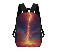 sinyumoney Sacs À Dos Scolaires Pour Enfants Thunderstorm with Lightning Strike Sac D'école Imprimé En 3D Pour Garçons, Élèves Du Primaire Et Du Collège 17inch