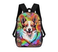 sinyumoney Sacs À Dos Scolaires Pour Enfants Welsh Corgi Dog Graffiti Sac D'école Imprimé En 3D Pour Garçons, Élèves Du Primaire Et Du Collège 17inch