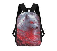 sinyumoney Sacs À Dos Scolaires Pour Enfants White Wolf with Red Eyes Sac D'école Imprimé En 3D Pour Garçons, Élèves Du Primaire Et Du Collège 17inch