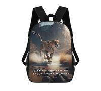 sinyumoney Sacs À Dos Scolaires Pour Enfants Wild Moment Cheetah's Sprint Sac D'école Imprimé En 3D Pour Garçons, Élèves Du Primaire Et Du Collège 17inch