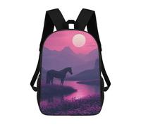 sinyumoney Sacs À Dos Silhouette Horse Sunset Sac À Dos Scolaire Pour Enfants, Sac D'école Imprimé En 3D Pour Garçons, Élèves Du Primaire Et Du Collège 17inch
