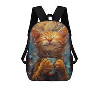 sinyumoney Sacs À Dos Smiling Cat Coffee Sac À Dos Scolaire Pour Enfants, Sac D'école Imprimé En 3D Pour Garçons, Élèves Du Primaire Et Du Collège 17inch