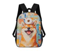 sinyumoney Sacs À Dos Smiling Shiba Inu with Toilet Paper Sac À Dos Scolaire Pour Enfants, Sac D'école Imprimé En 3D Pour Garçons, Élèves Du Primaire Et Du Collège 17inch
