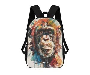 sinyumoney Sacs À Dos Splash Watercolor Monkey Sac À Dos Scolaire Pour Enfants, Sac D'école Imprimé En 3D Pour Garçons, Élèves Du Primaire Et Du Collège 17inch