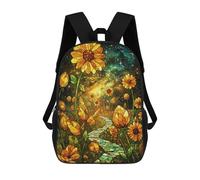 sinyumoney Sacs À Dos Stained Glass Sunflower Galaxy Sac À Dos Scolaire Pour Enfants, Sac D'école Imprimé En 3D Pour Garçons, Élèves Du Primaire Et Du Collège 17inch