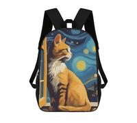 sinyumoney Sacs À Dos Starry Night Cat Sac À Dos Scolaire Pour Enfants, Sac D'école Imprimé En 3D Pour Garçons, Élèves Du Primaire Et Du Collège 17inch