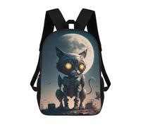 sinyumoney Sacs À Dos Steampunk Cat Moon Night Sac À Dos Scolaire Pour Enfants, Sac D'école Imprimé En 3D Pour Garçons, Élèves Du Primaire Et Du Collège 17inch