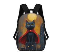 sinyumoney Sacs À Dos Super Cat in Cityscape Painting Sac À Dos Scolaire Pour Enfants, Sac D'école Imprimé En 3D Pour Garçons, Élèves Du Primaire Et Du Collège 17inch