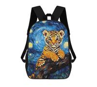 sinyumoney Sacs À Dos Tiger Cub in Starry Night Style Sac À Dos Scolaire Pour Enfants, Sac D'école Imprimé En 3D Pour Garçons, Élèves Du Primaire Et Du Collège 17inch