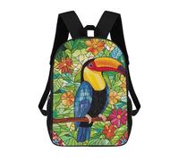 sinyumoney Sacs À Dos Toucan in Tropical Garden Sac À Dos Scolaire Pour Enfants, Sac D'école Imprimé En 3D Pour Garçons, Élèves Du Primaire Et Du Collège 17inch