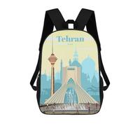 sinyumoney Sacs À Dos Travel to Tehran Sac À Dos Scolaire Pour Enfants, Sac D'école Imprimé En 3D Pour Garçons, Élèves Du Primaire Et Du Collège 17inch