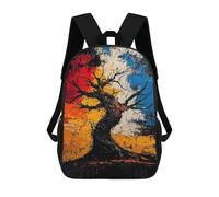sinyumoney Sacs À Dos Twisted Resilience - Expressionist Abstract Tree Art Sac À Dos Scolaire Pour Enfants, Sac D'école Imprimé En 3D Pour Garçons, Élèves Du Primaire Et Du Collège 17inch