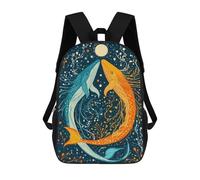 sinyumoney Sacs À Dos Whale Dance Under The Moon Sac À Dos Scolaire Pour Enfants, Sac D'école Imprimé En 3D Pour Garçons, Élèves Du Primaire Et Du Collège 17inch