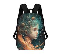 sinyumoney Sacs À Dos Whimsical Fantasy Portrait -3 Sac À Dos Scolaire Pour Enfants, Sac D'école Imprimé En 3D Pour Garçons, Élèves Du Primaire Et Du Collège 17inch