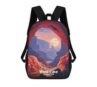 sinyumoney Sacs À Dos Wind Cave National Park Illustration Sac À Dos Scolaire Pour Enfants, Sac D'école Imprimé En 3D Pour Garçons, Élèves Du Primaire Et Du Collège 17inch