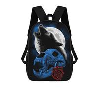 sinyumoney Sacs À Dos Wolf Howling Moon Sac À Dos Scolaire Pour Enfants, Sac D'école Imprimé En 3D Pour Garçons, Élèves Du Primaire Et Du Collège 17inch